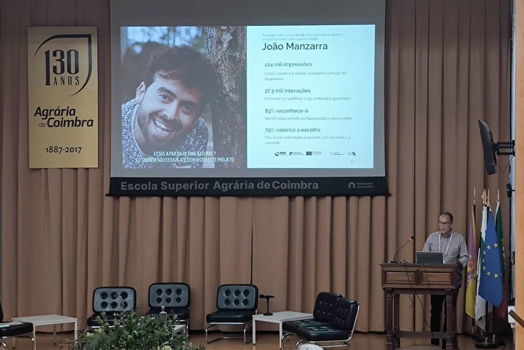 Apresentação da campanha de comunicação do Projeto Integrado RN21 no 10.º Congresso Florestal Nacional, na Escola Superior Agrária de Coimbra