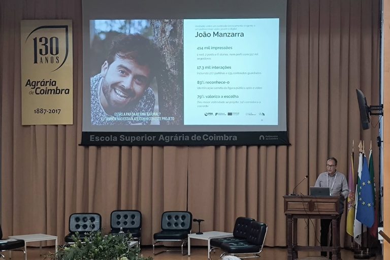 Apresentação da campanha de comunicação do Projeto Integrado RN21 no 10.º Congresso Florestal Nacional, na Escola Superior Agrária de Coimbra